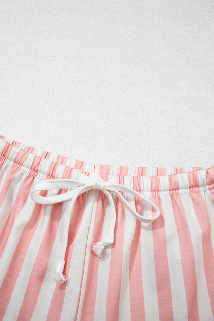 Women's Preppy Striped Color Block Matching Set