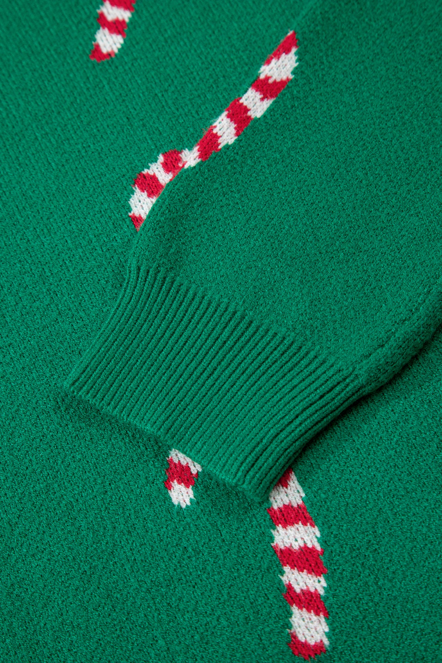 Sachet Pink Christmas Candy Cane Holiday Drop Shoulder Sweater