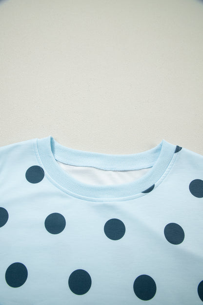Polka Dot Tank Top Split Skort 2 Piece Lounge Set