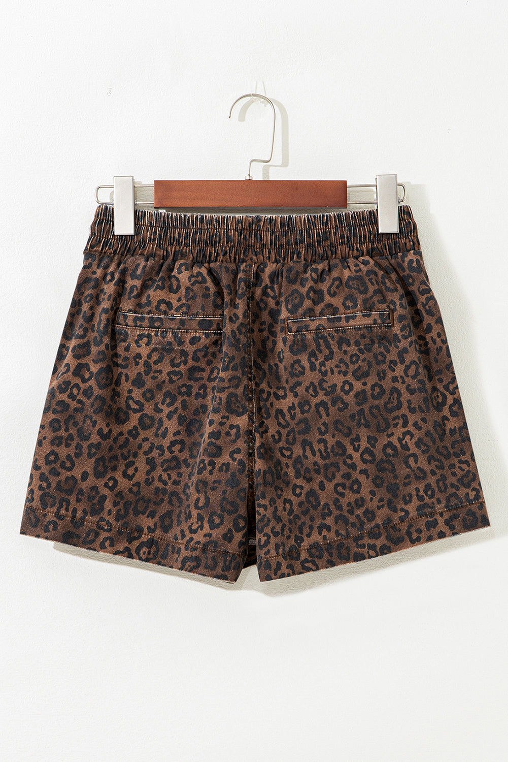 Leopard Print Drawstring Skort Casual High Waist Mini