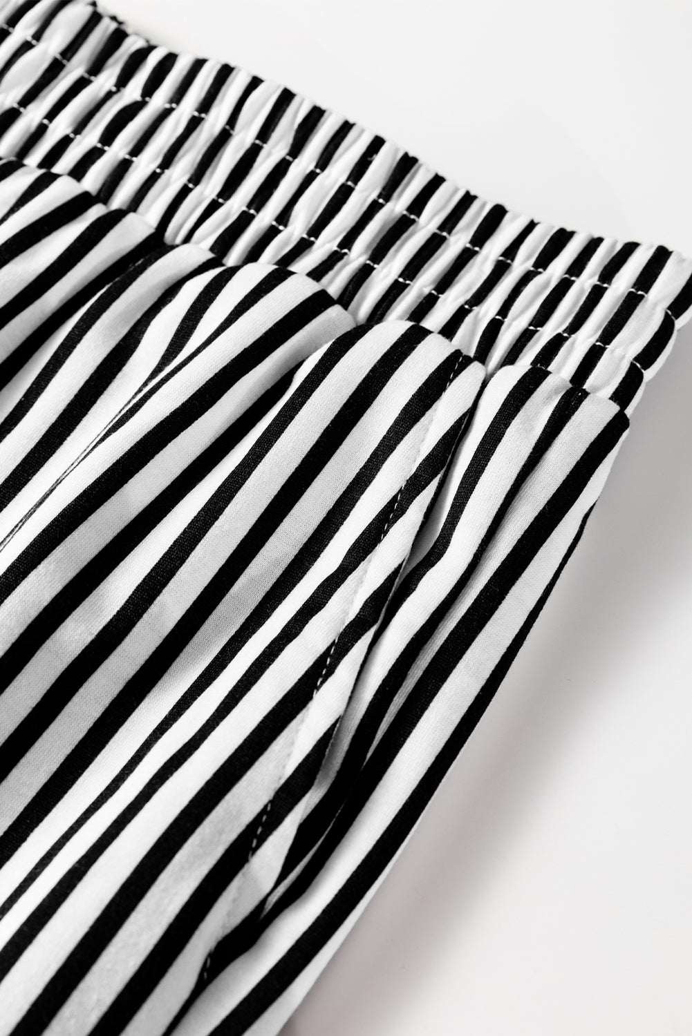 Stripe Elastic Waist Wide Leg Lounge Pants