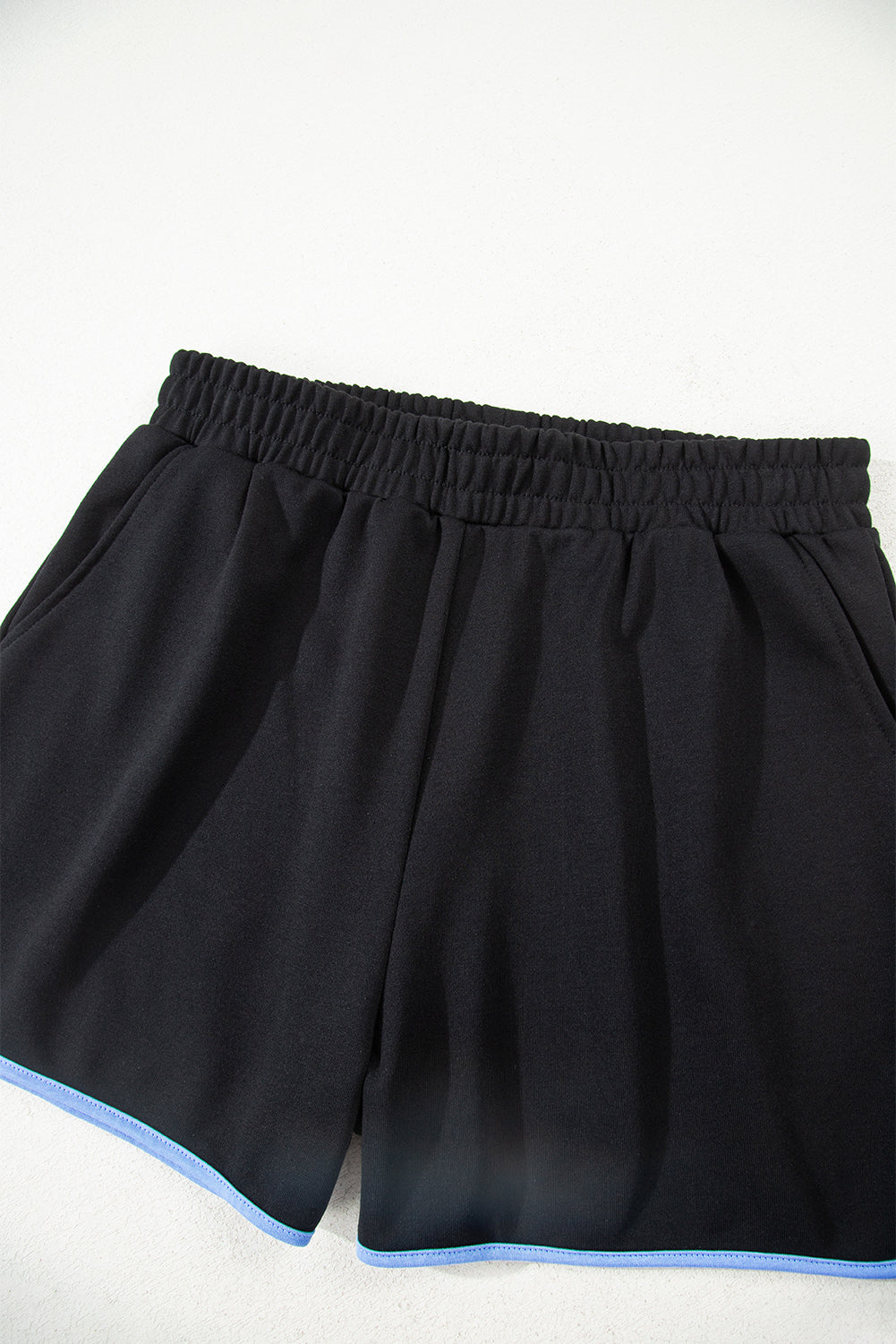 Color Block Patchwork Pullover and Shorts 2pcs Set