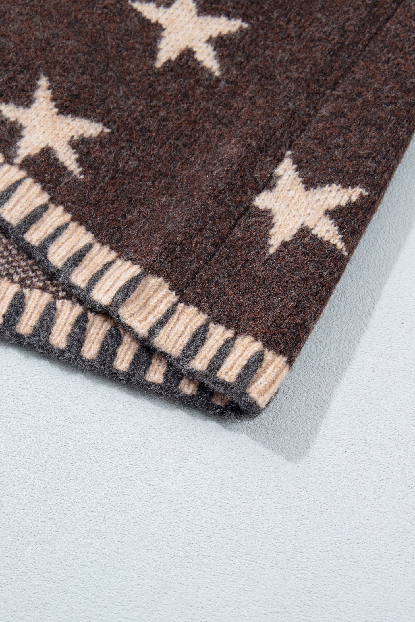 Star Pattern Knit Button Front Cardigan
