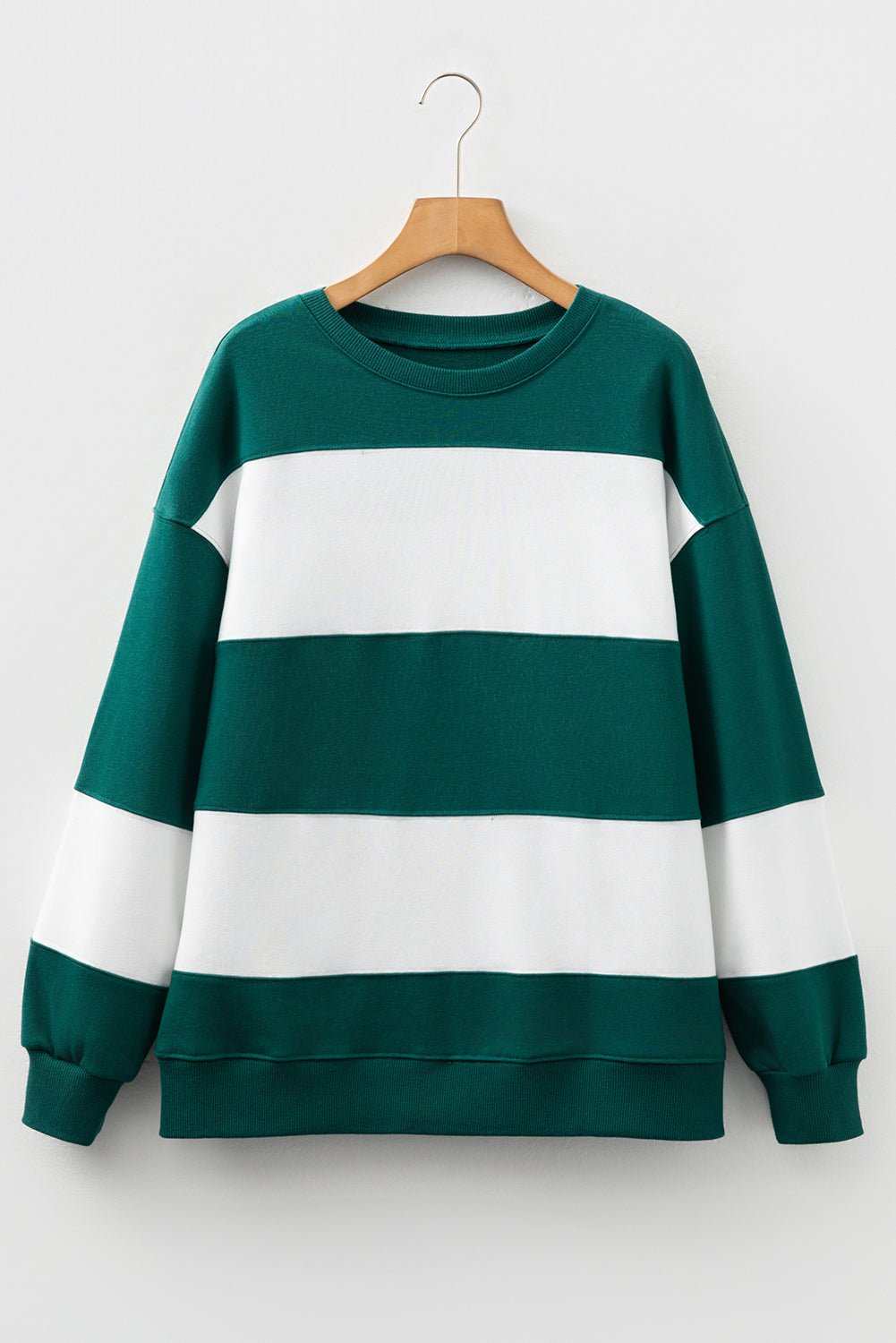 Red Color Block Oversized Sweatshirt Drop Shoulder Pullover