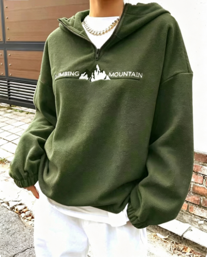 Women's Oversized Fleece Quarter Zip Hoodie