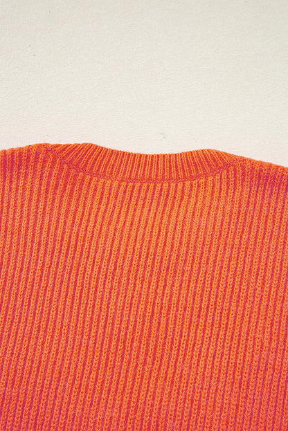 Orange Thankful for My Queens Ribbed Knit Sweater