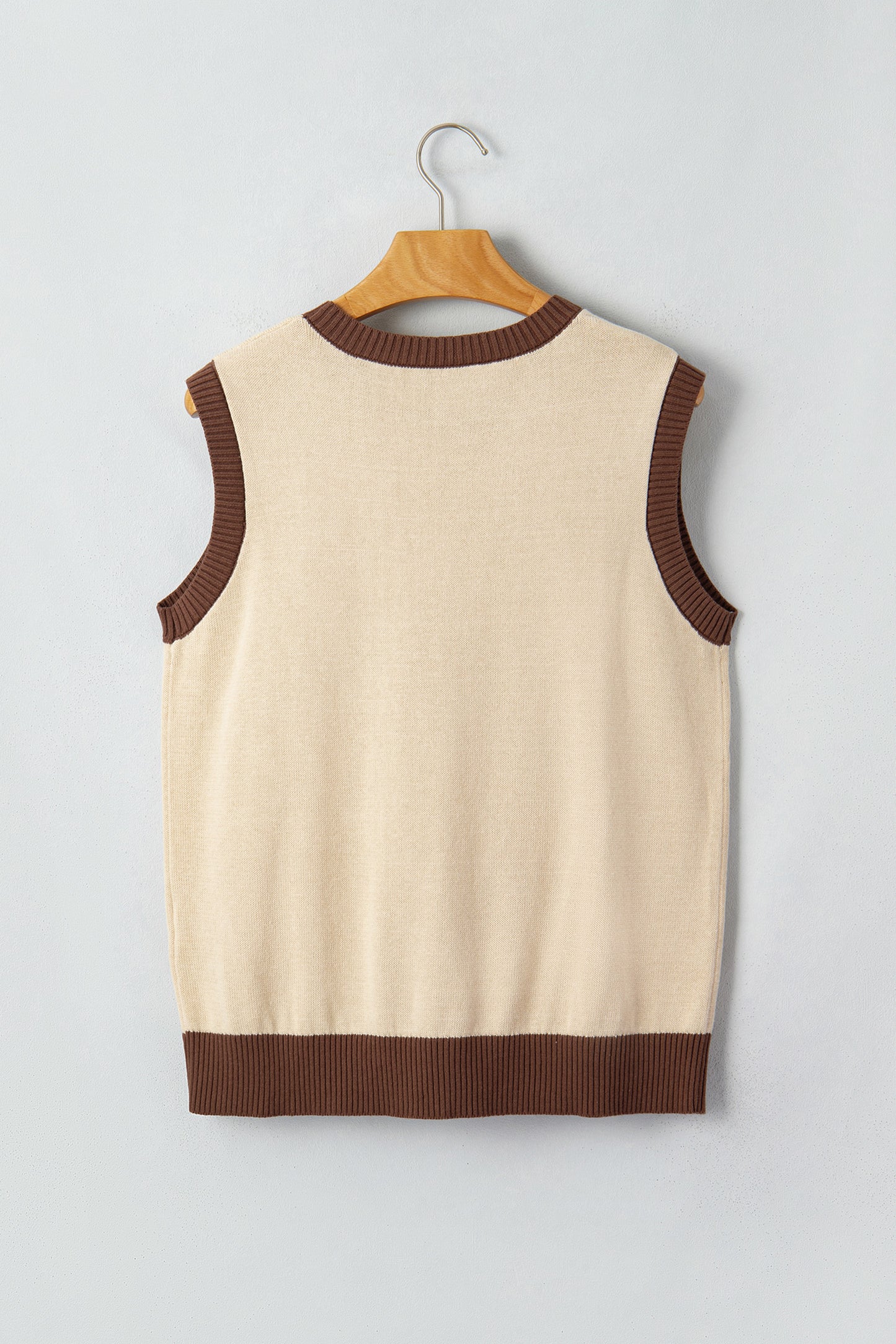 Khaki Western Cowboy Horse Print Knit Sweater Vest