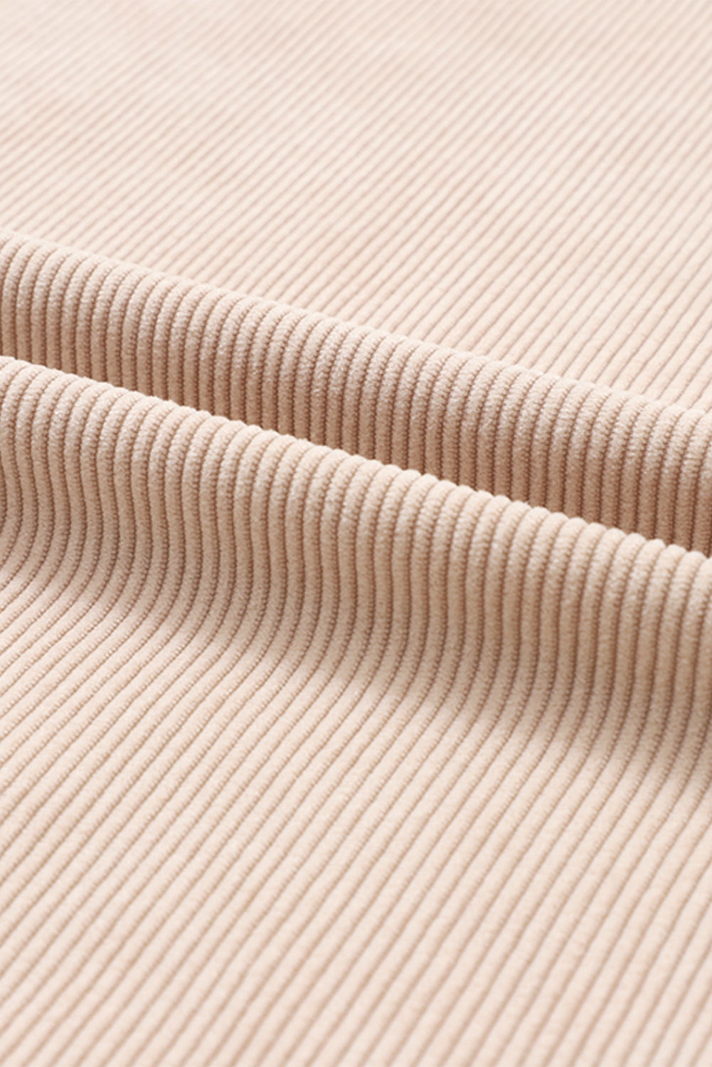 Apricot Ribbed Corduroy Oversized Long Sleeve Top