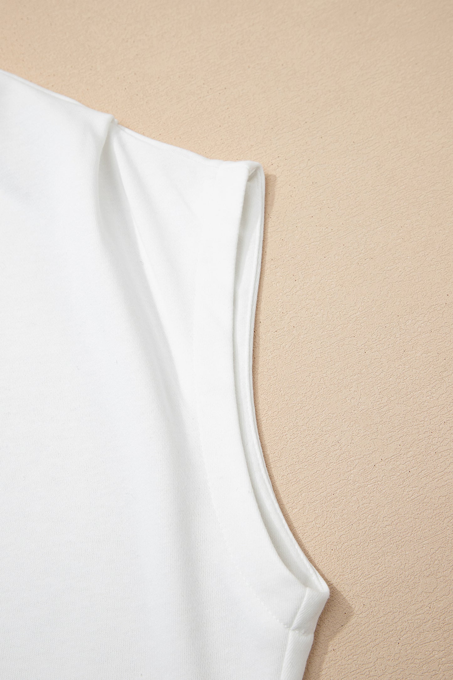 High Neck Cap Sleeve Loose Casual Top