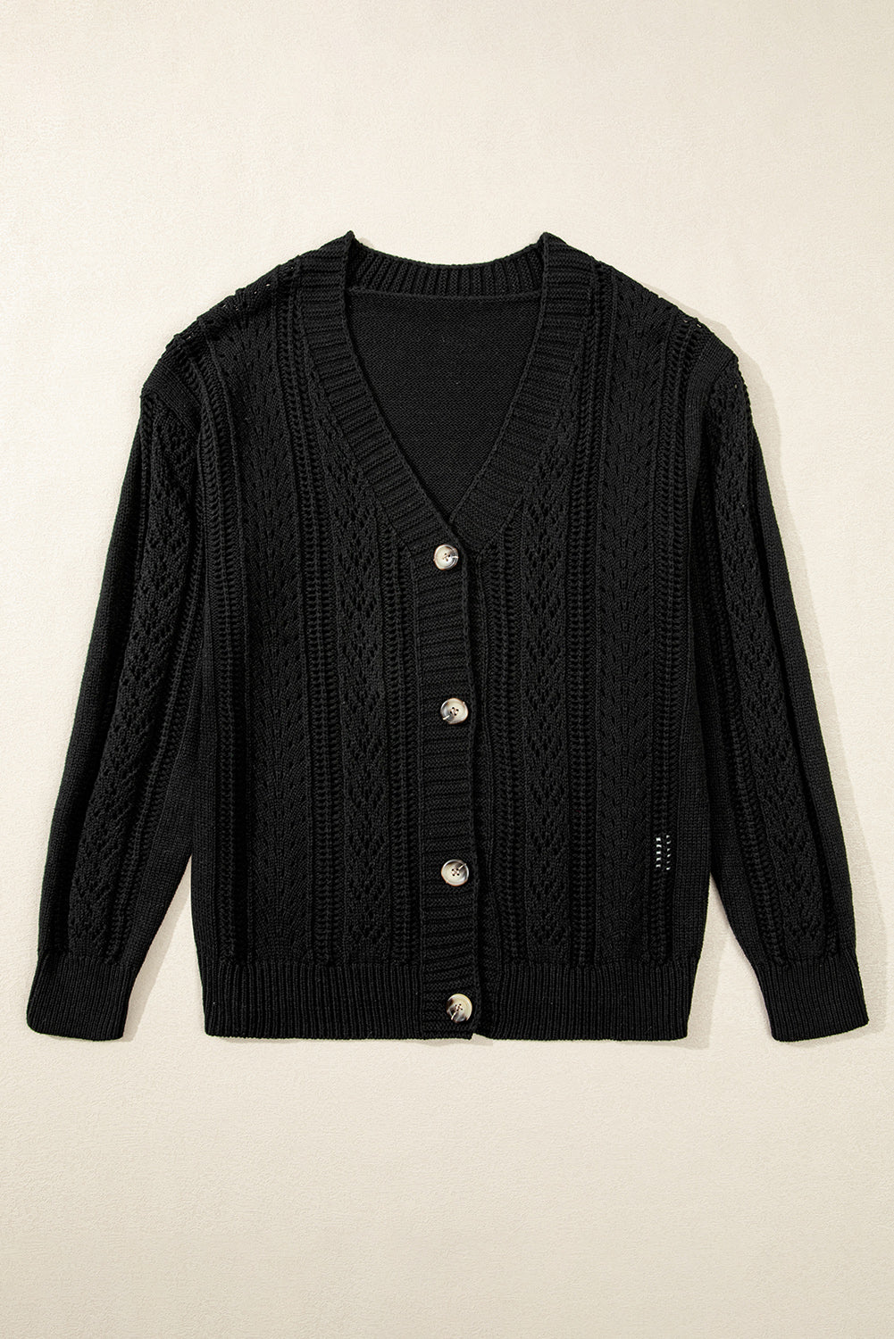 Canton Open Knit Drop Shoulder Sweater Cardigan