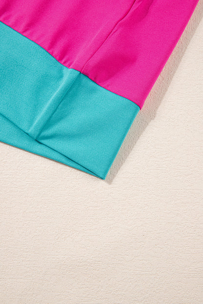 Color Block Lounge Set Wide Leg Pants 2 Piece