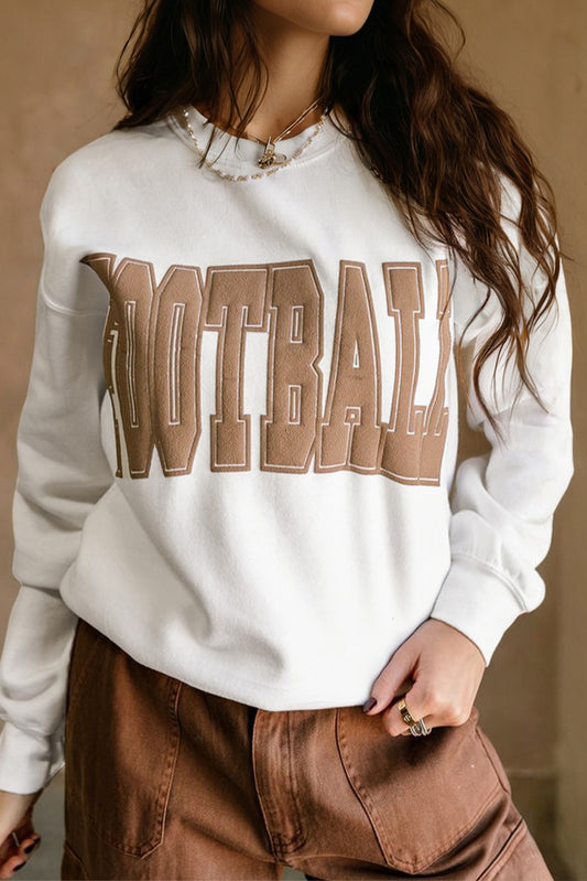 Football Graphic Crew Neck Sweatshirt Game Day Pullover