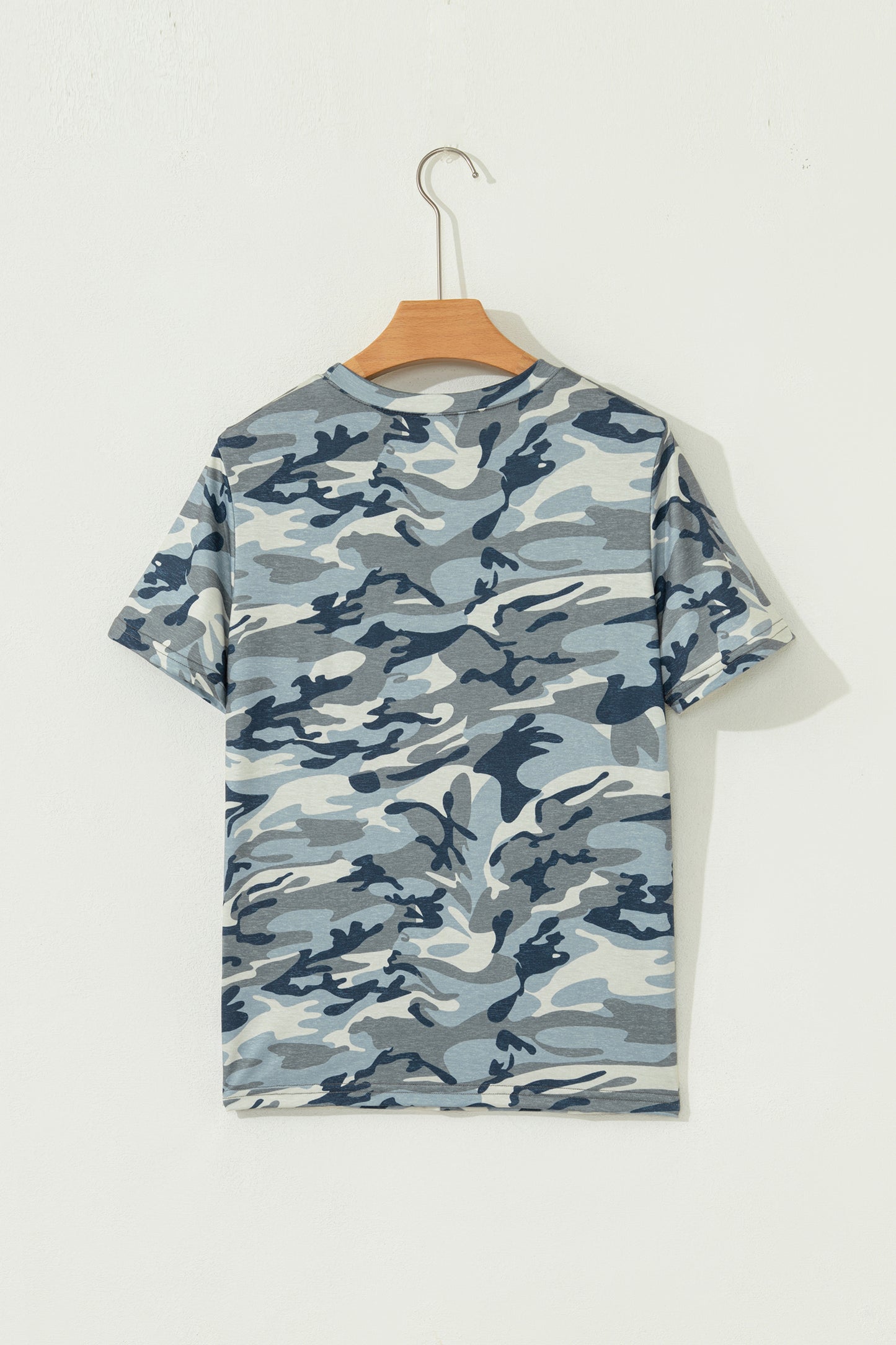 Green Camo Print Crew Neck Short Sleeve T Shirt