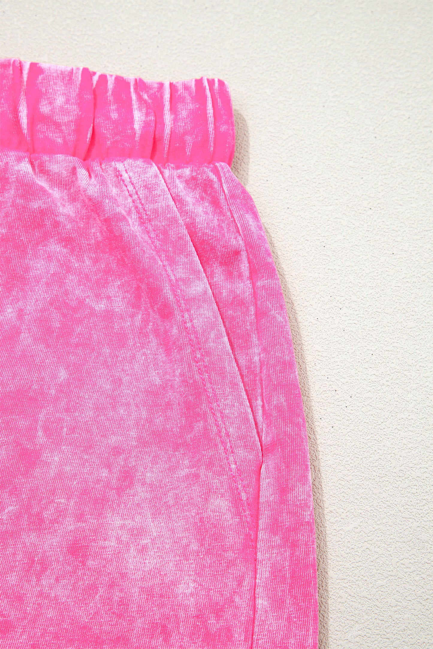 Mineral Wash Cotton Lounge Set Tee and Drawstring Shorts