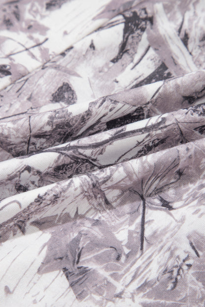 Khaki Western Camo Print Drawstring Active Lounge Shorts