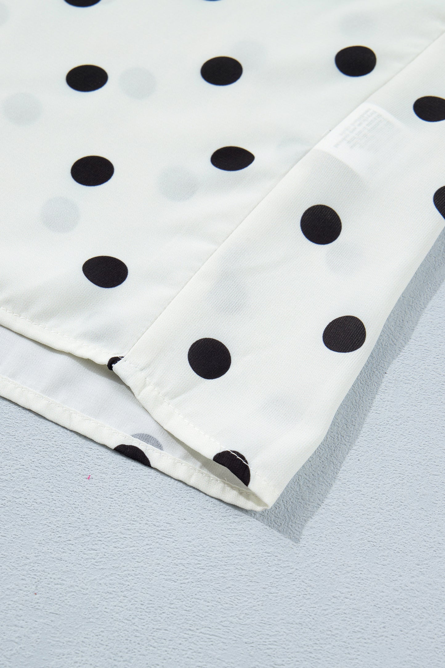 Beige Polka Dot Button Up Dolman Sleeve Loose Blouse