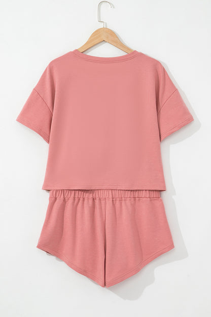 Cropped Tee Ruffle Skort 2 Piece Lounge Set Summer