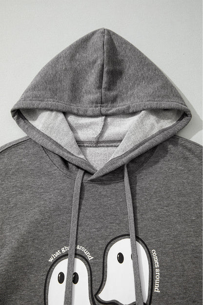 Cute Ghost Graphic Halloween Hoodie Oversized Pullover