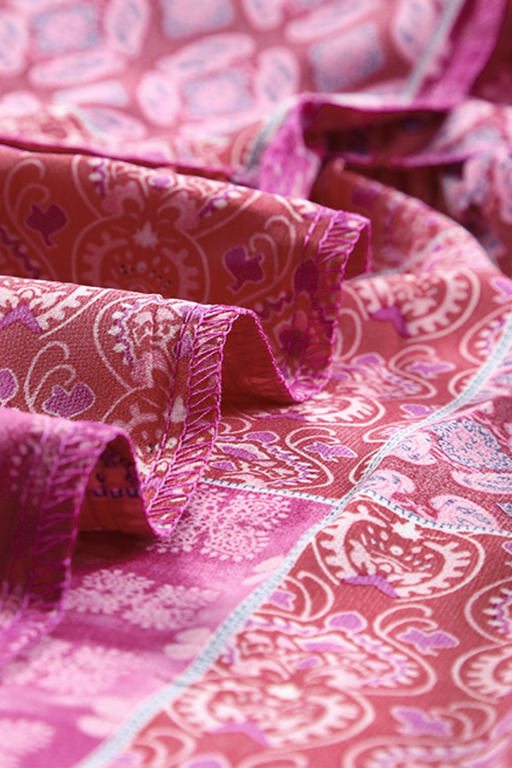 Paisley Print Tiered Maxi Skirt with Pockets