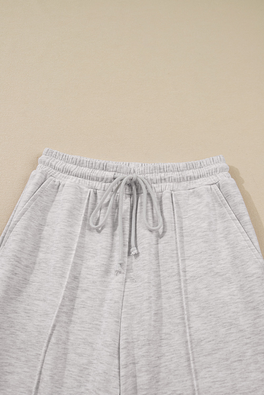 Light Grey Polo Collar Pullover & Drawstring Sweatpants Set