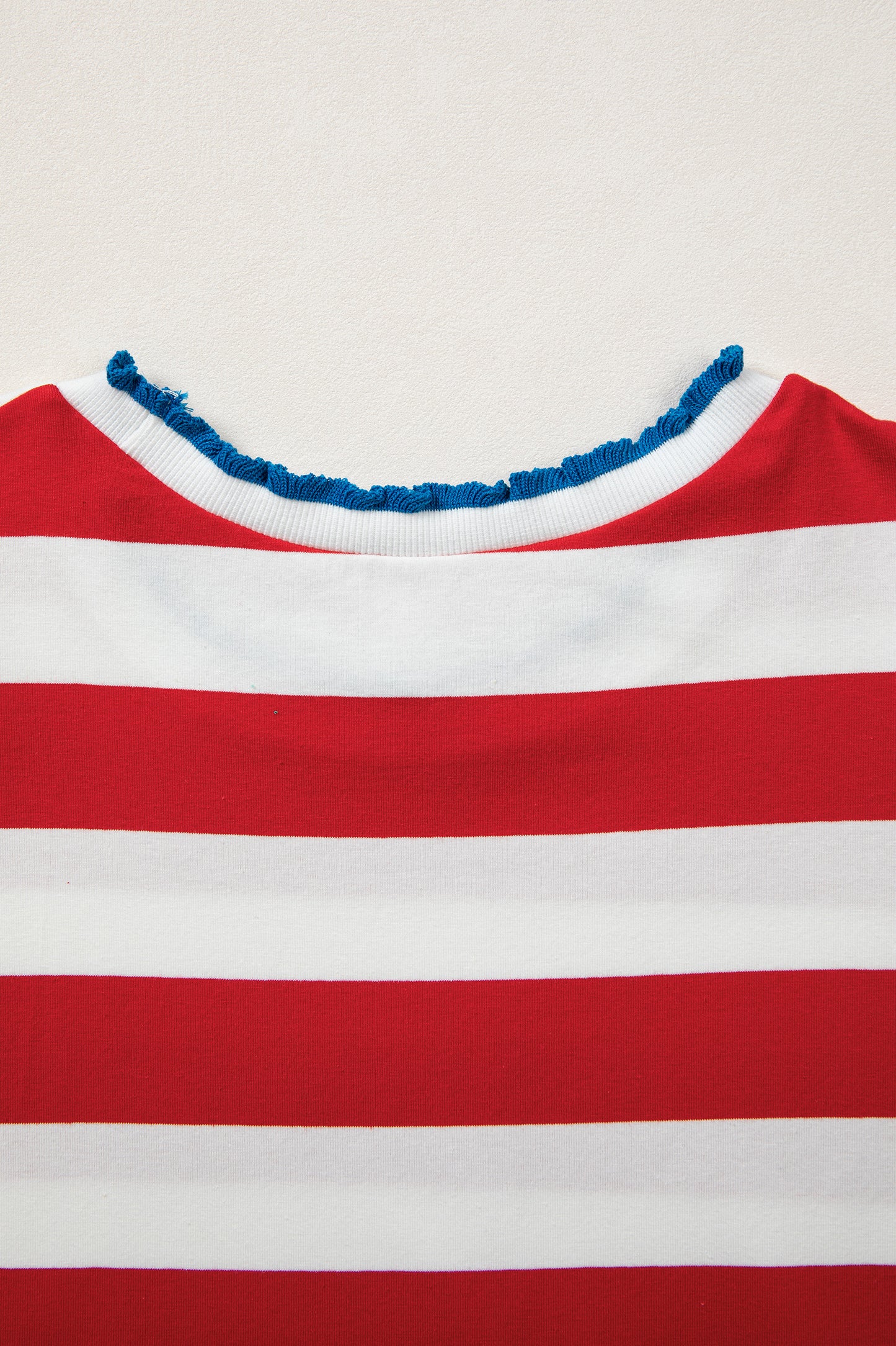Red Stripe Puff Sleeve Dress Flag Day Independence