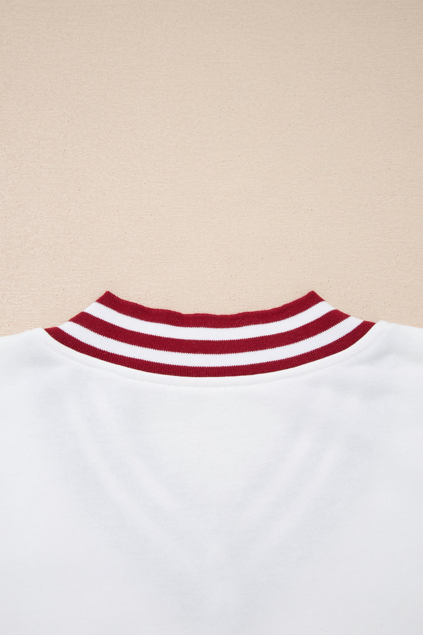 Varsity Letter A Graphic V Neck Striped Game Day Sweatshirt