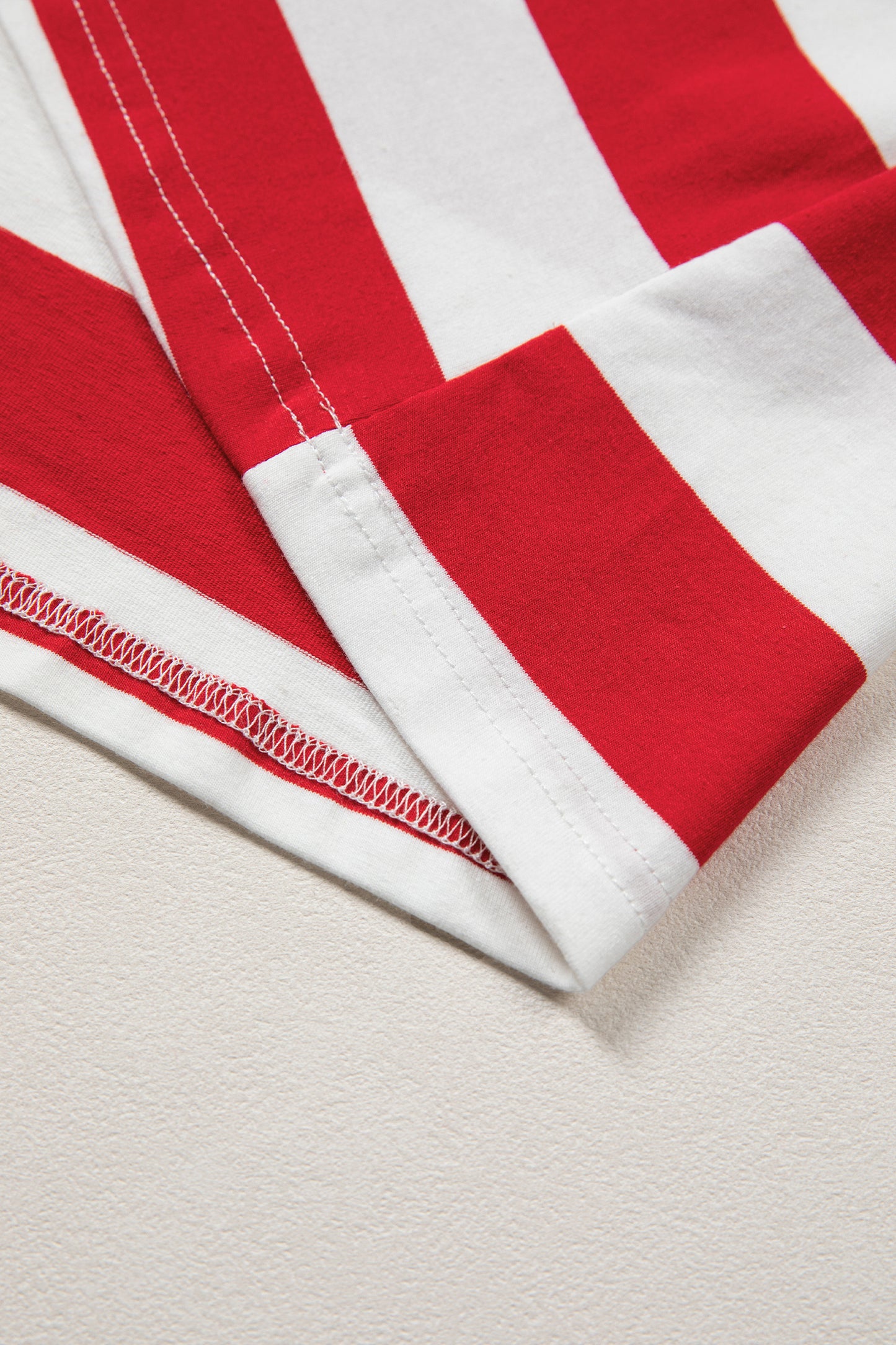 Red Stripe Puff Sleeve Dress Flag Day Independence