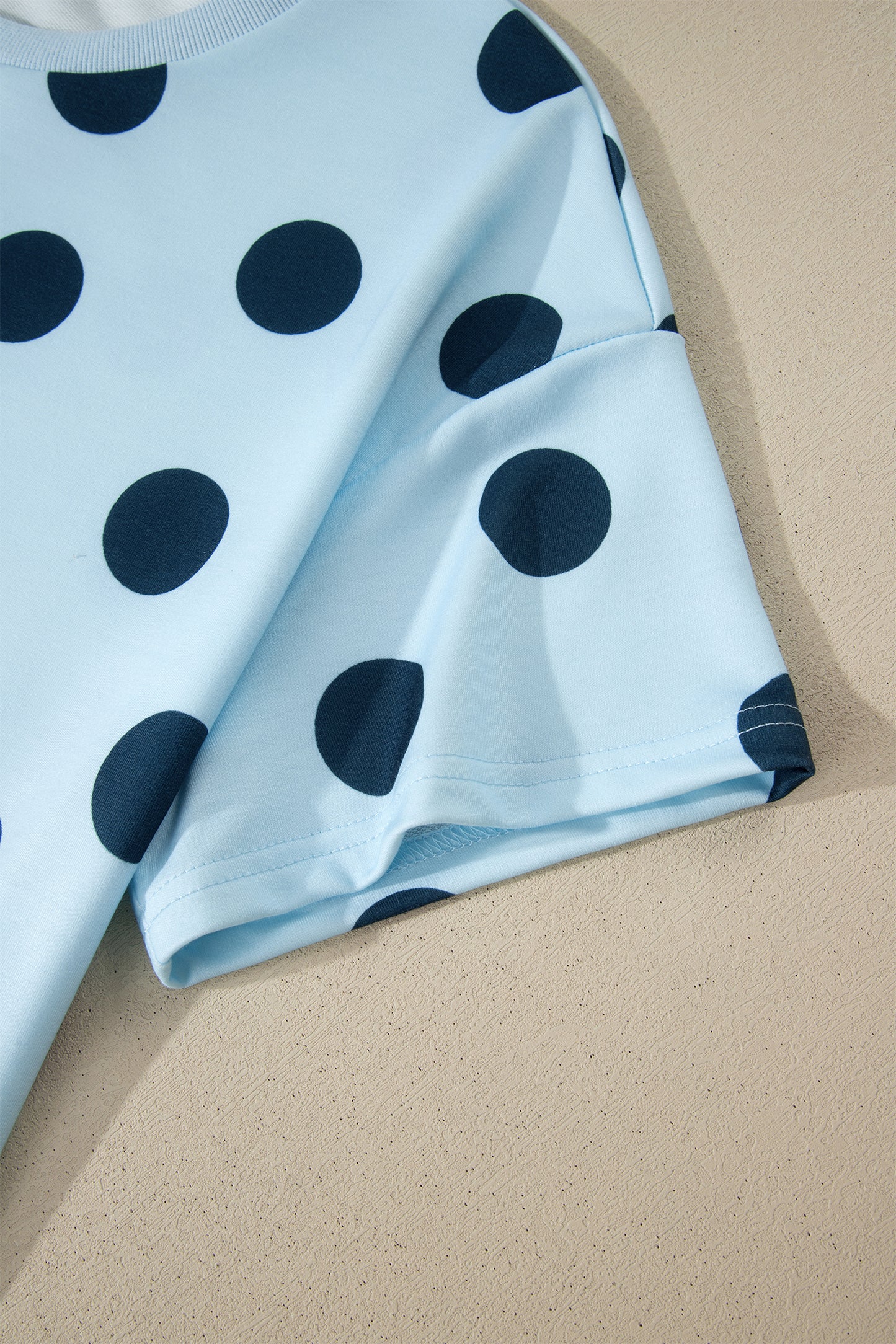 Polka Dot Lounge Set Tee and Drawstring Shorts Set