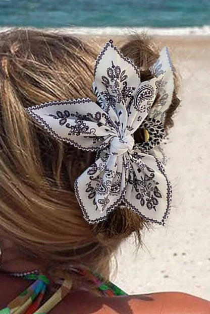 Paisley Bow Hair Clip Oversized Ribbon Hair Accessory