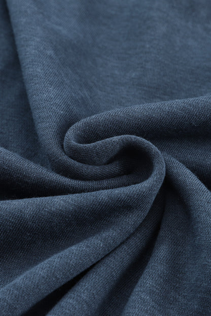 Washed Sky Blue Drop Shoulder Crew Neck Sweatshirt