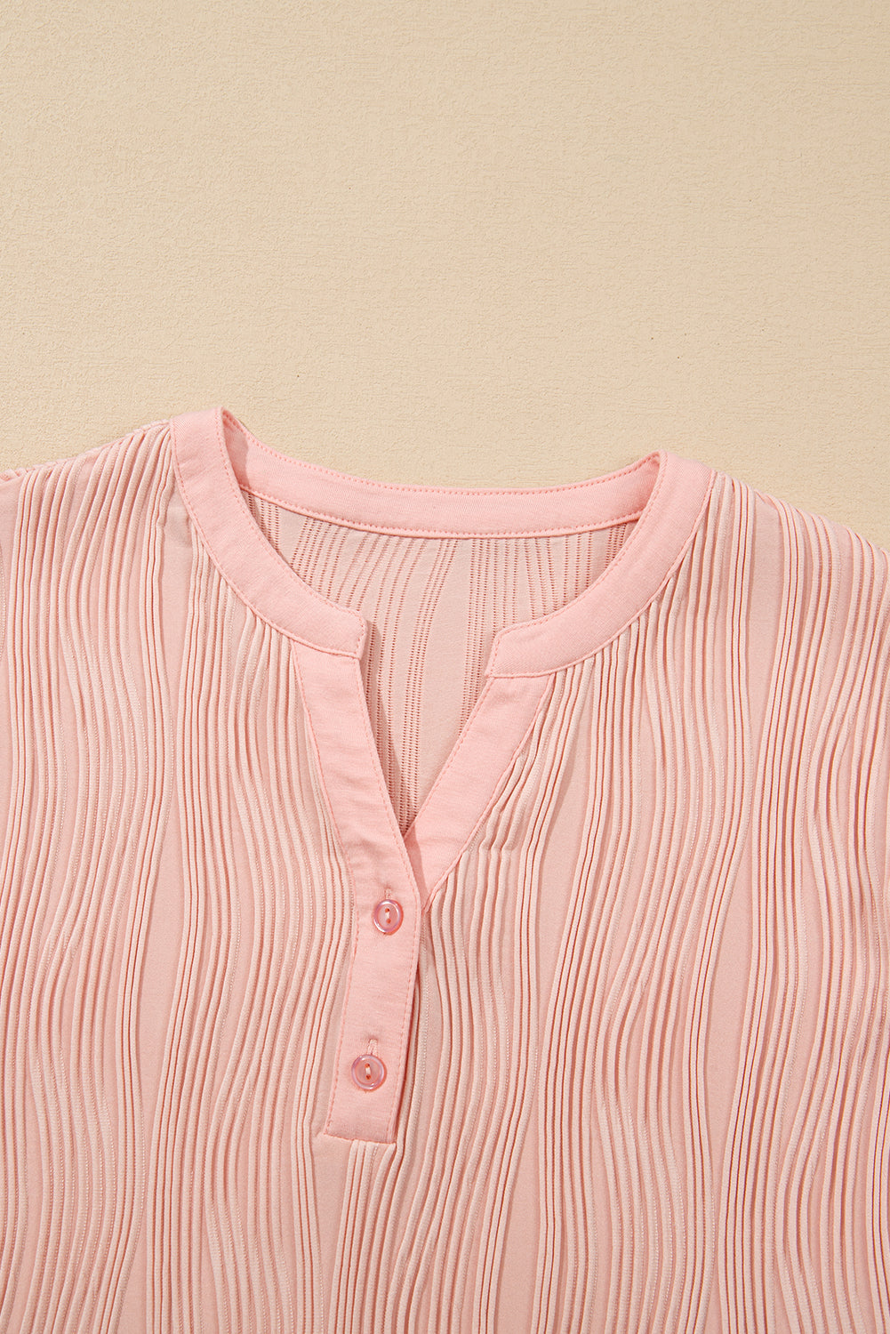 Ribbed V Neck Button Cap Sleeve Knit Top Casual