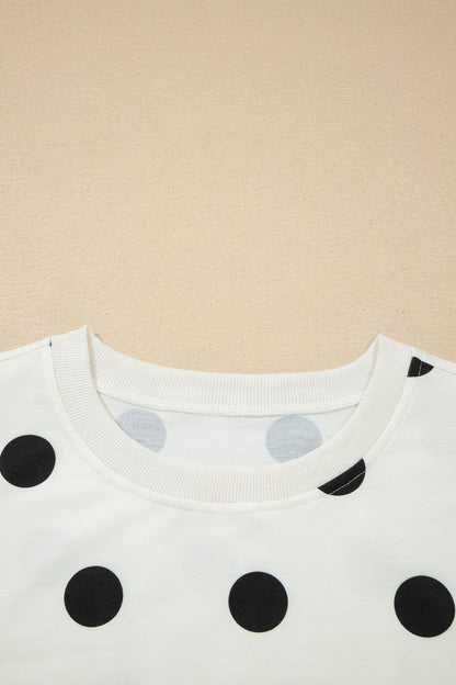 Polka Dot Tank Top Split Skort 2 Piece Lounge Set