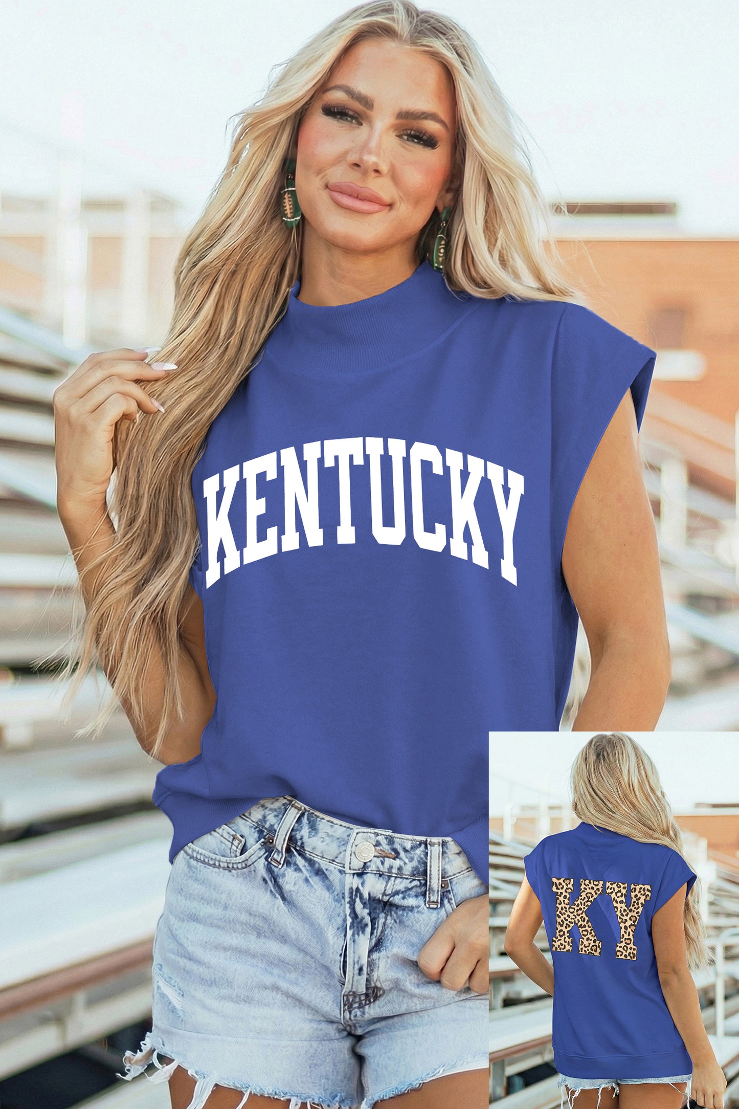 KENTUCKY Graphic Tee Women Sleeveless Summer Top