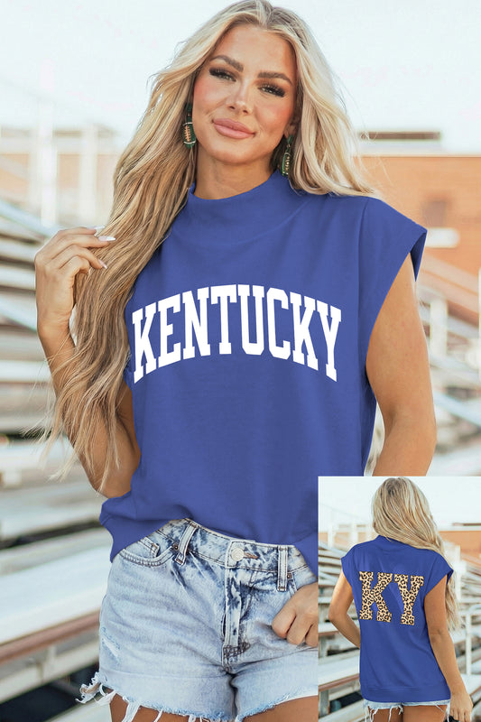KENTUCKY Graphic Tee Women Sleeveless Summer Top