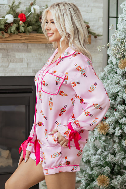 Print Silky 2pcs Christmas Pajama Set