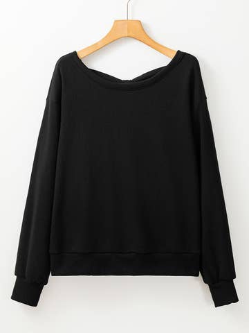 Bowknot Dewback Round Neck Sweatshirt
