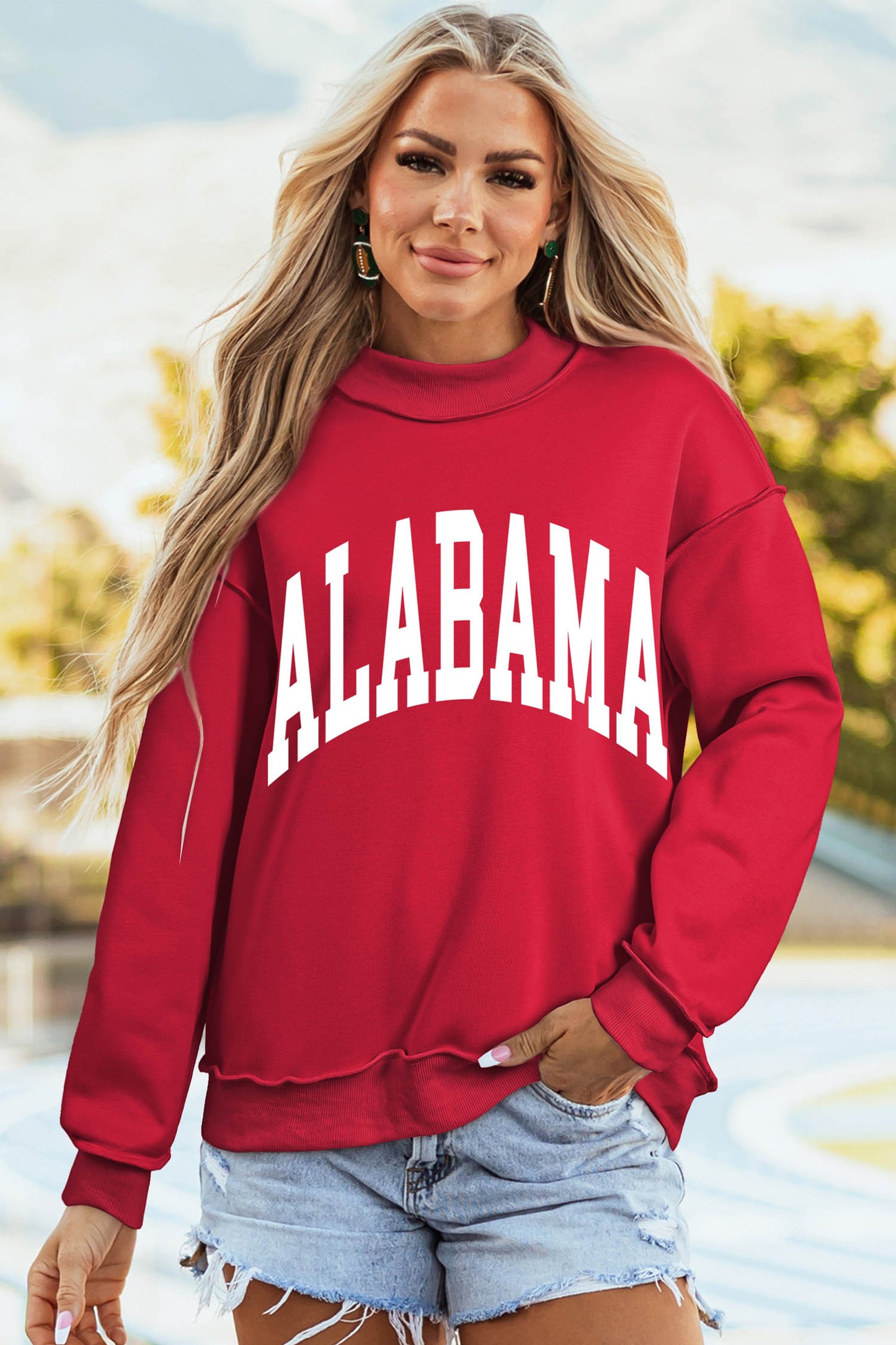 Alabama AL Reversible Game Day Mock Neck Sweatshirt