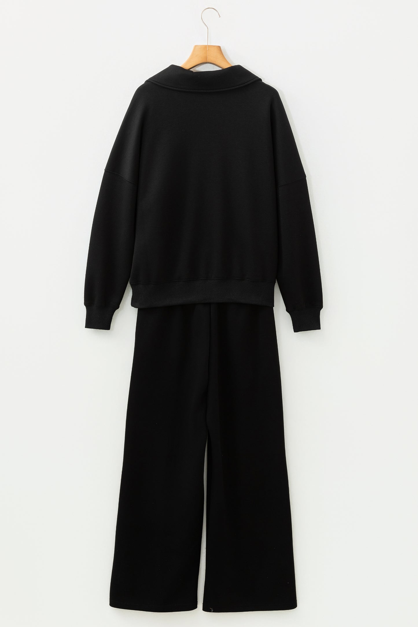 V Neck Collared Sweatshirt and Sweatpants Lounge Set