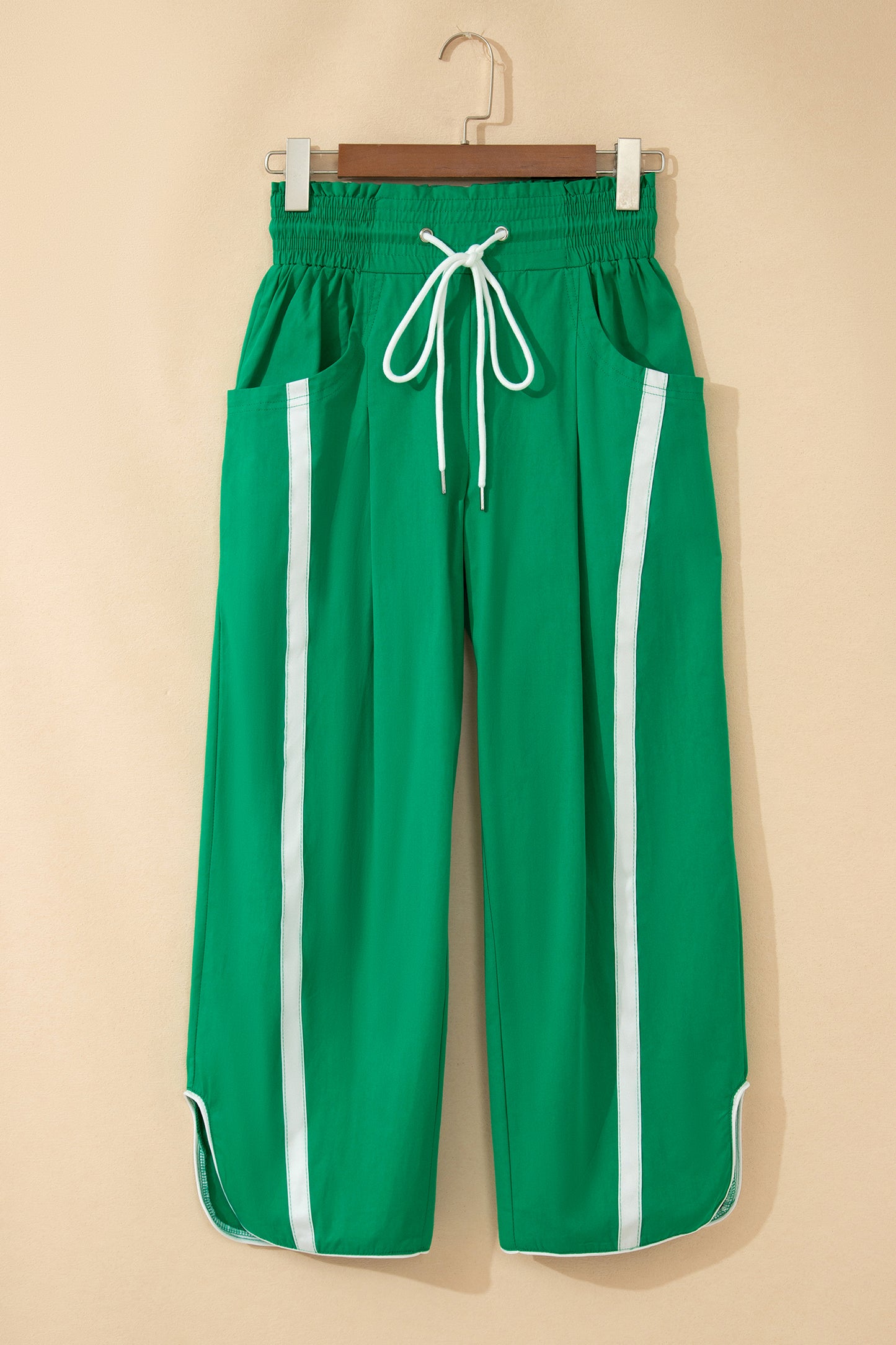 Game Day Side Stripe Drawstring Cropped Wide Leg Pants
