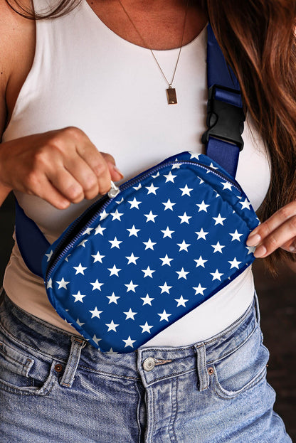 Bluing Independent Day Flag Star Printed Crossbody Bag