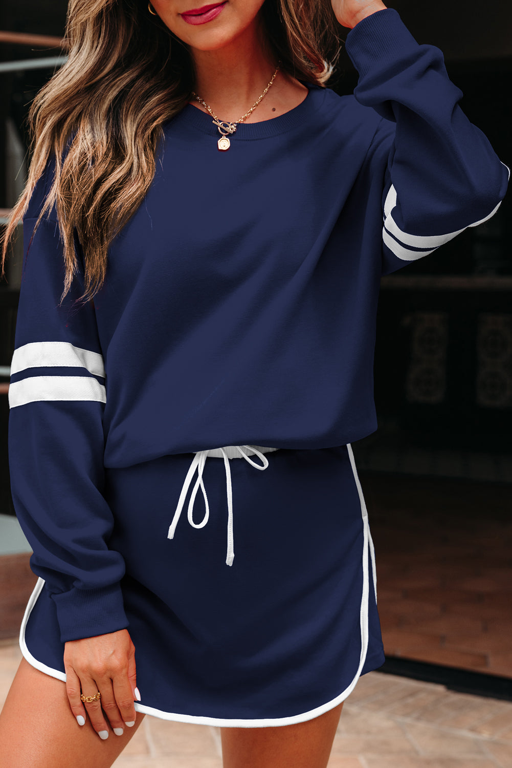 Orange Game Day Varsity Sweatshirt & Skort Set
