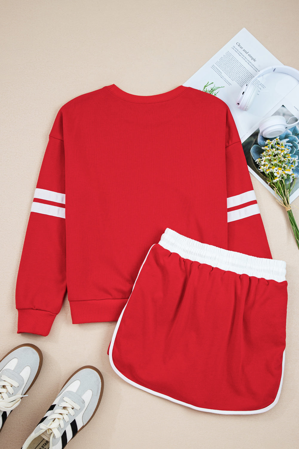 Orange Game Day Varsity Sweatshirt & Skort Set