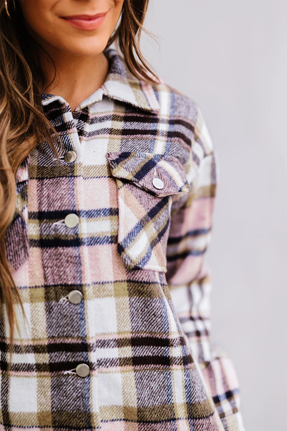 Plaid Button Down Oversized Shacket