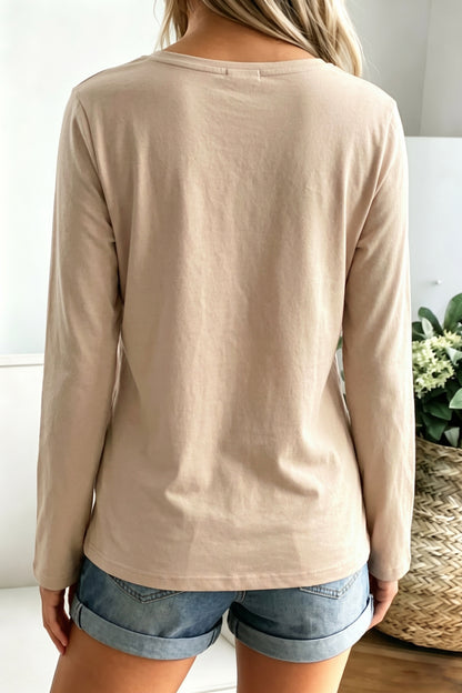 Abstract Patchwork Long Sleeve Top Relaxed Fit