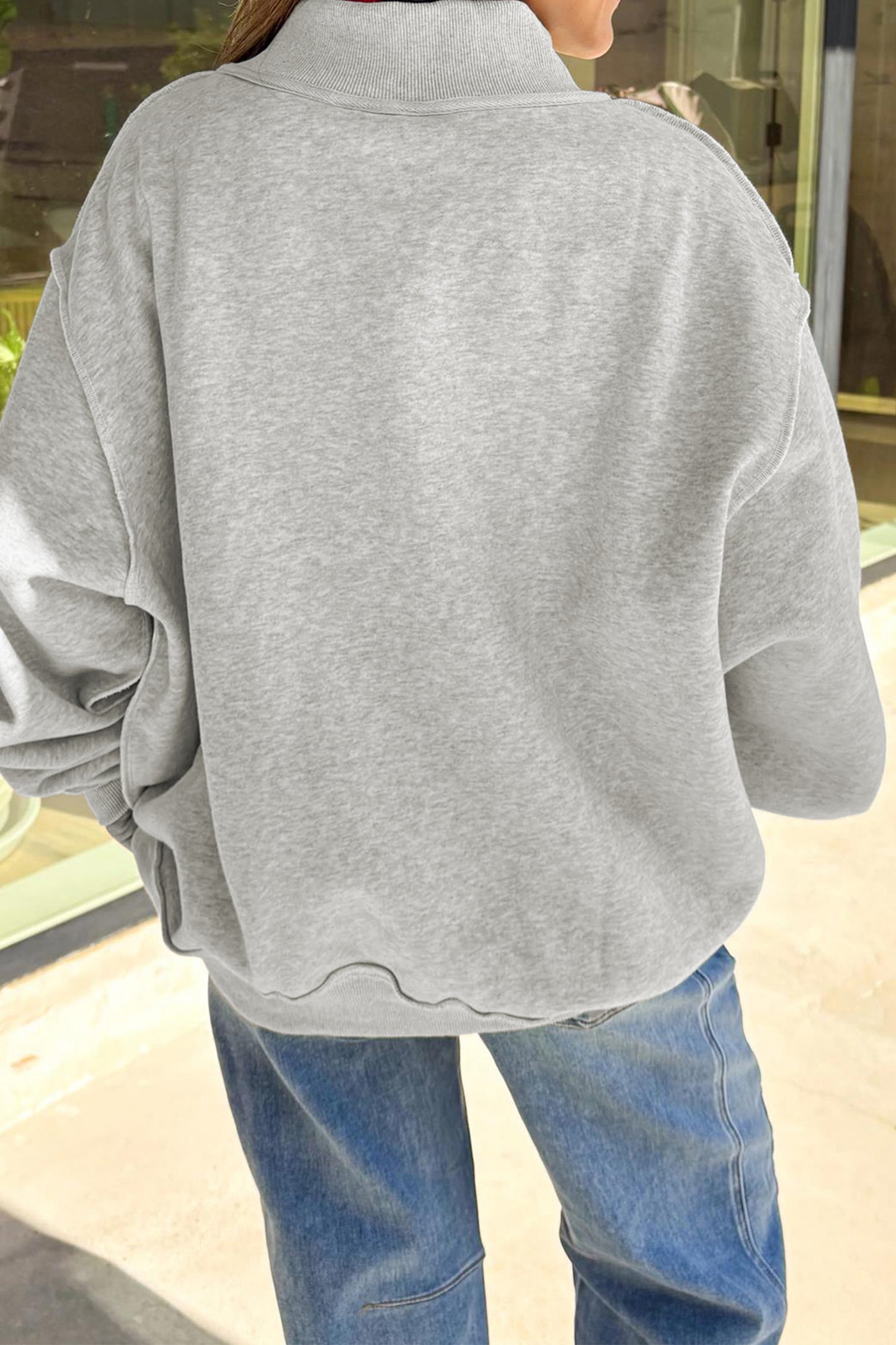 Light Grey Game Day Football Reversible Sweatshirt Top