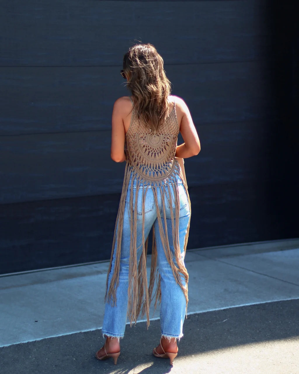 Boho Crochet Fringe Beach Cover Up Dress Swimsuit Resort Wear
