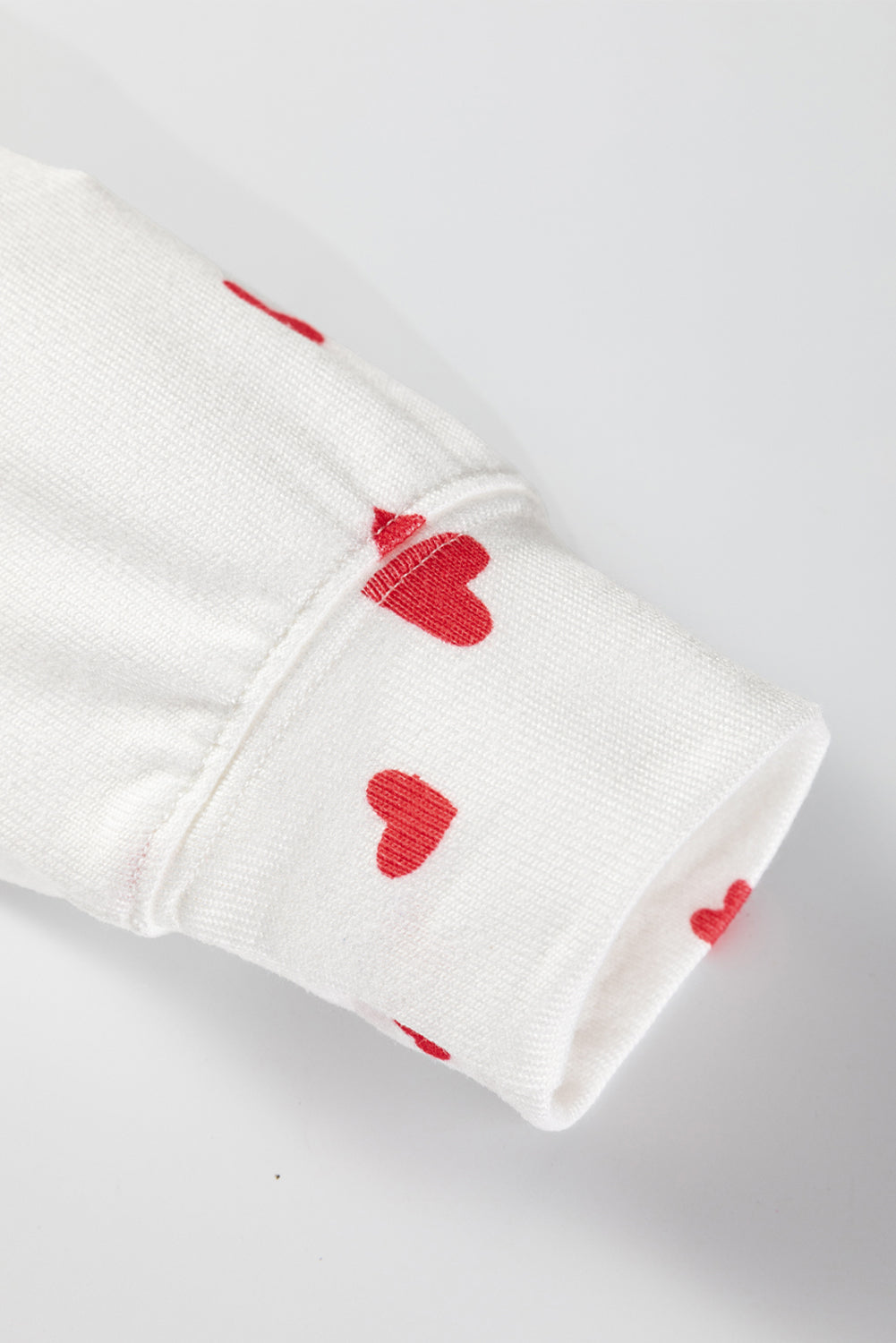 Womens Heart Print Pajama Set Long Sleeve Lounge Set