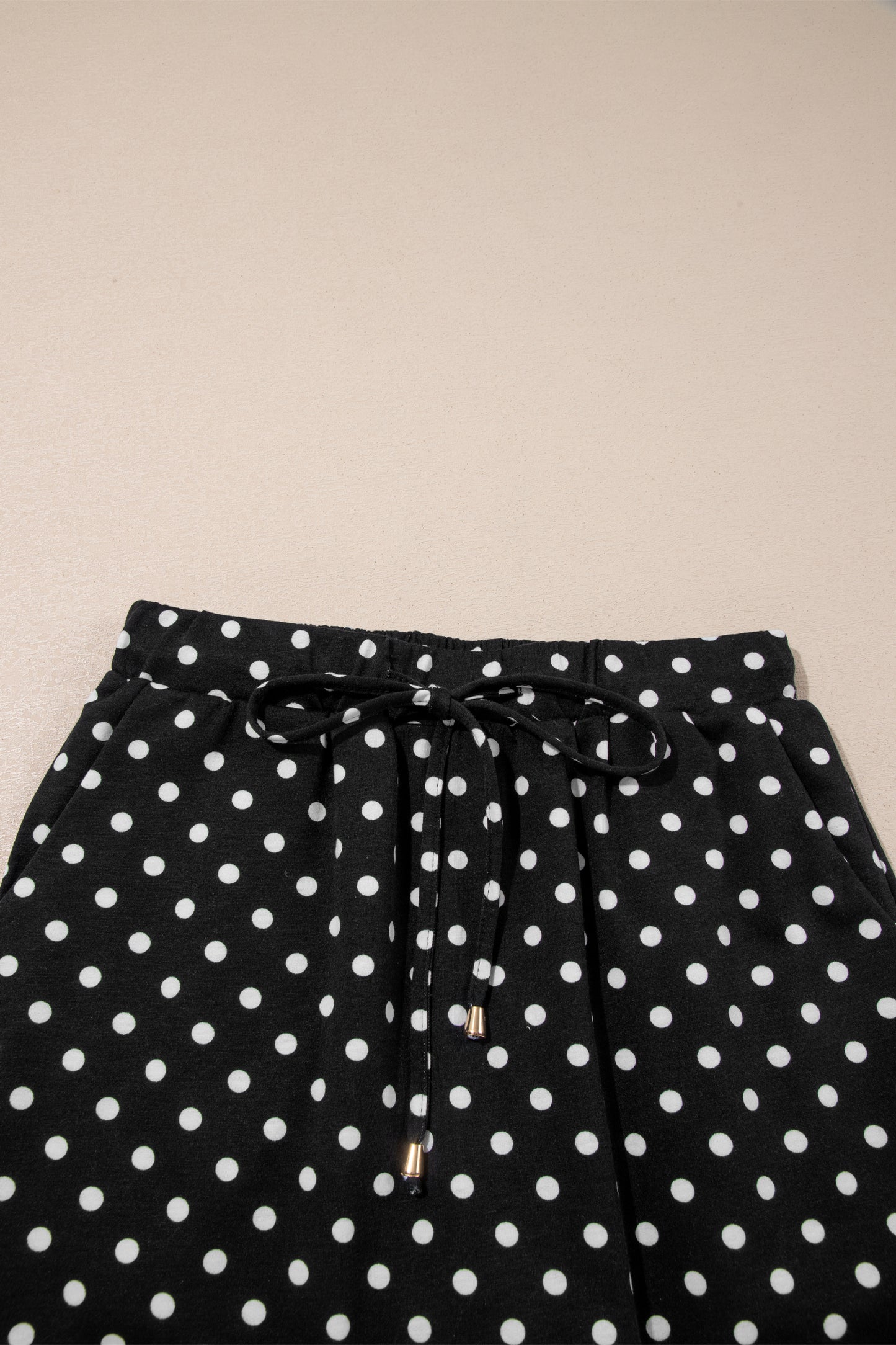 Fiery Red Polka Dot Drawstring Pocket Mini Skort Skirt