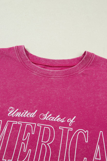 America 1776 Graphic Tee Mineral Wash Flag Day Shirt