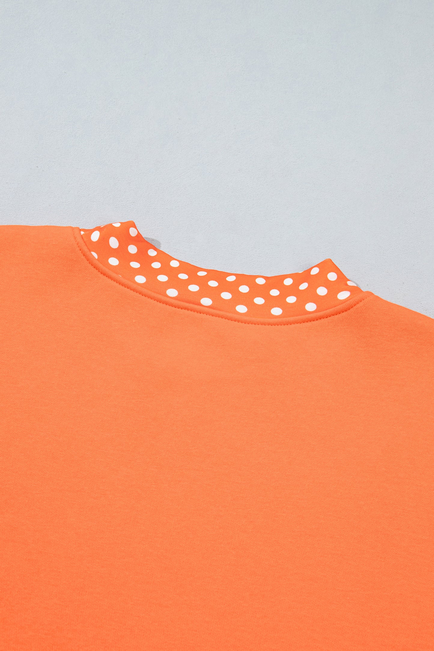 Red Polka Dot Trim Oversized Colorblock Sweatshirt